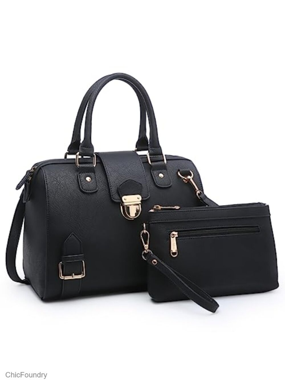 Vegan Leather Satchel Purse Top Handle Handbag Work Tote
